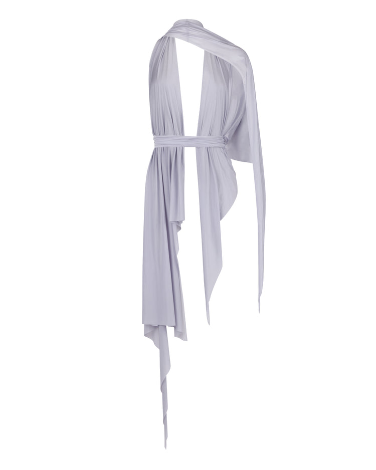 SHEER SHIMMER DRAPE HALTER // LUNAR ROCK