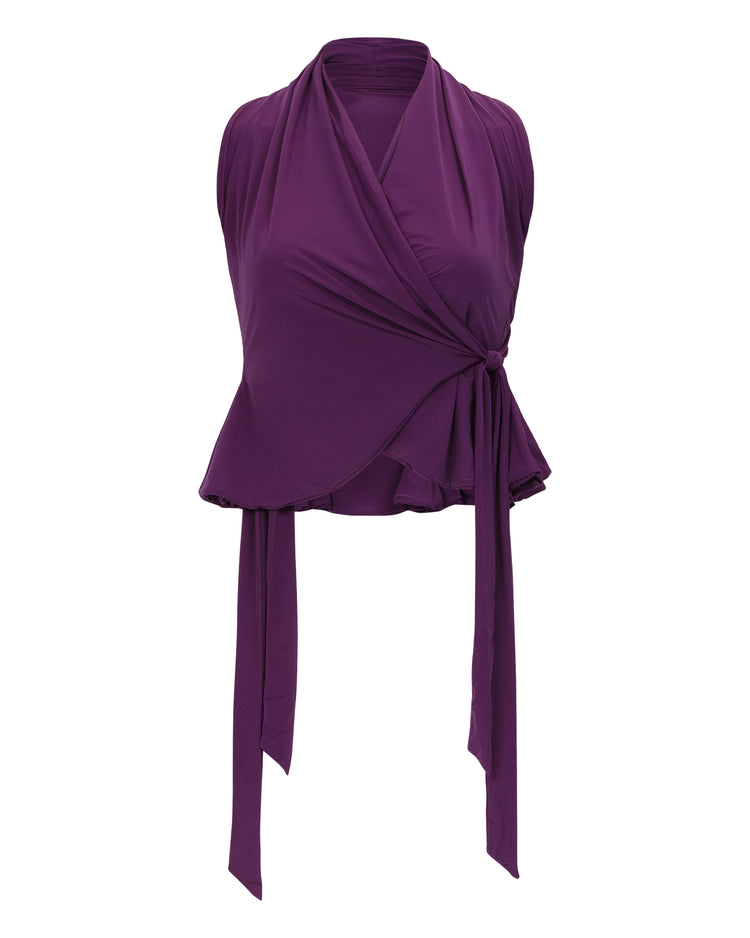 RACERBACK FLOUNCE TOP // EGGPLANT