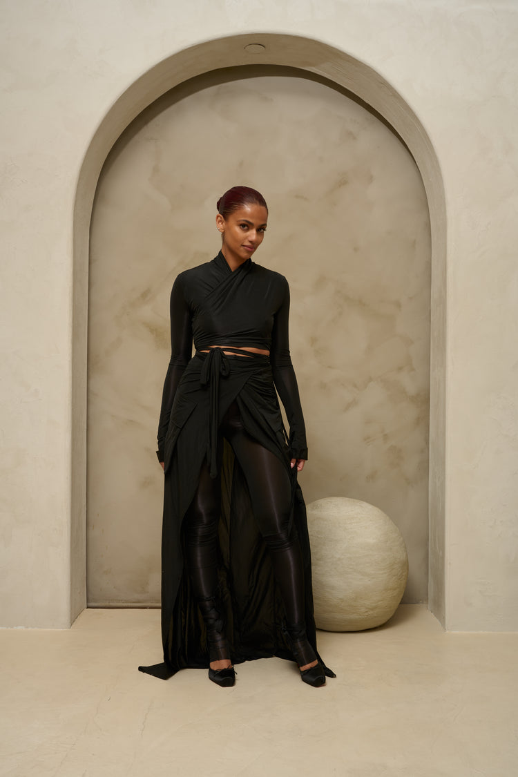 FEATHERLIGHT WRAP SKIRT // MIDNIGHT