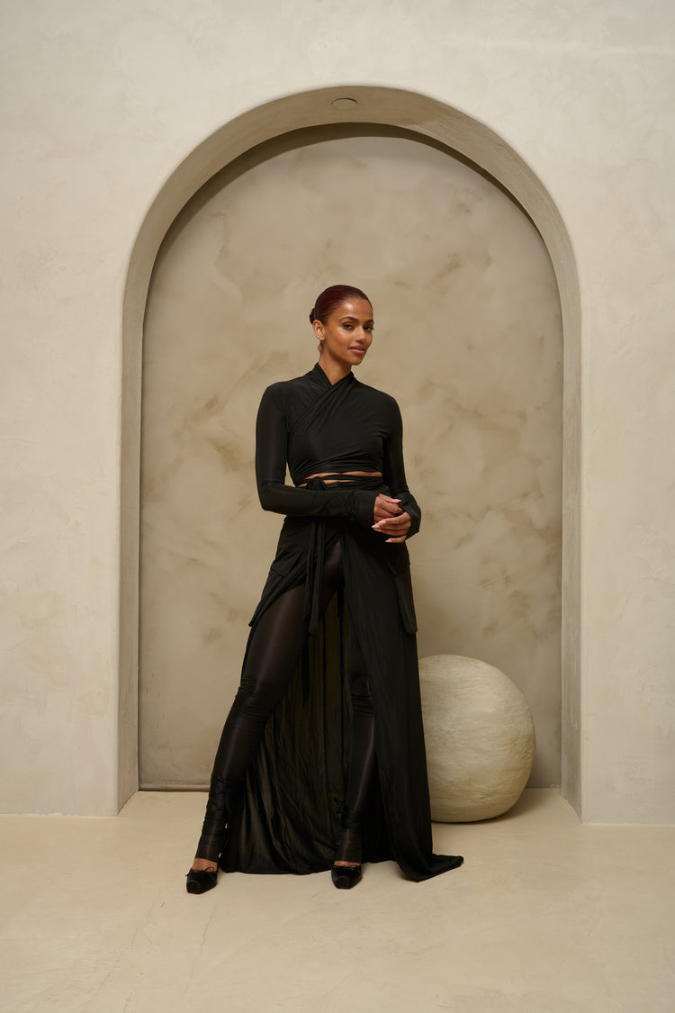 FEATHERLIGHT WRAP SKIRT // MIDNIGHT