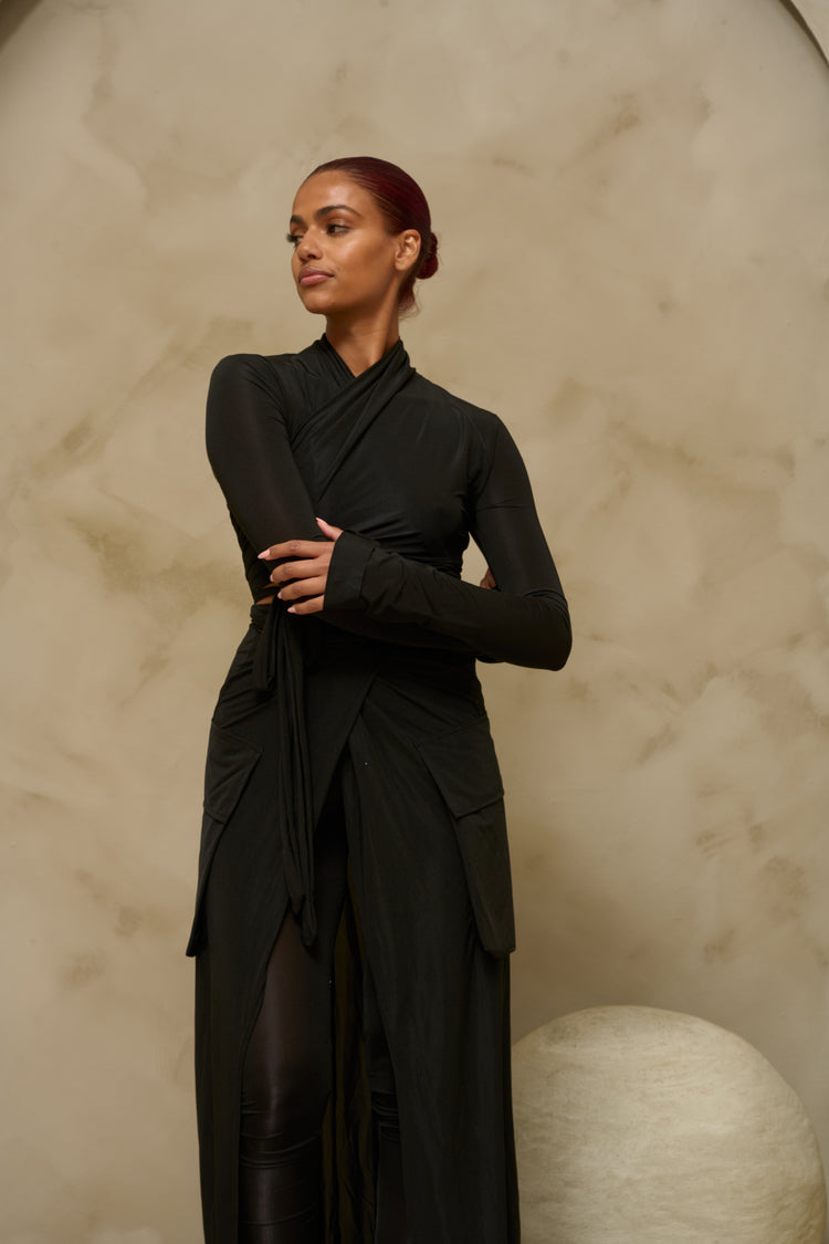 FEATHERLIGHT WRAP SKIRT // MIDNIGHT