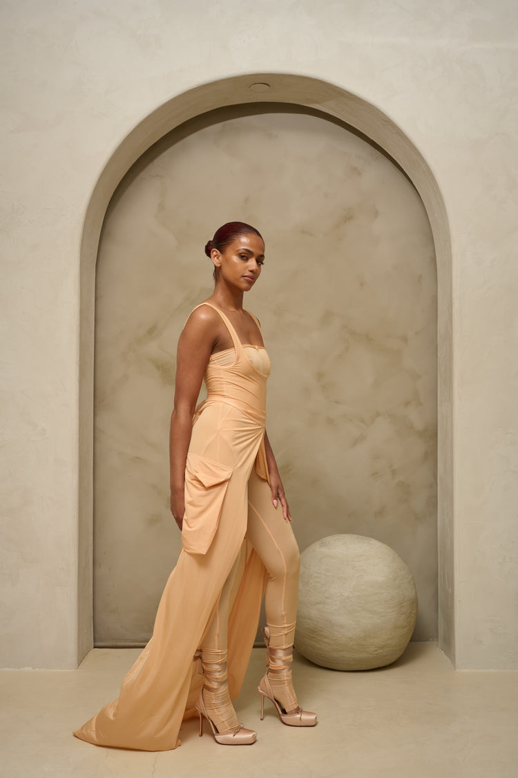FEATHERLIGHT WRAP SKIRT // APRICOT