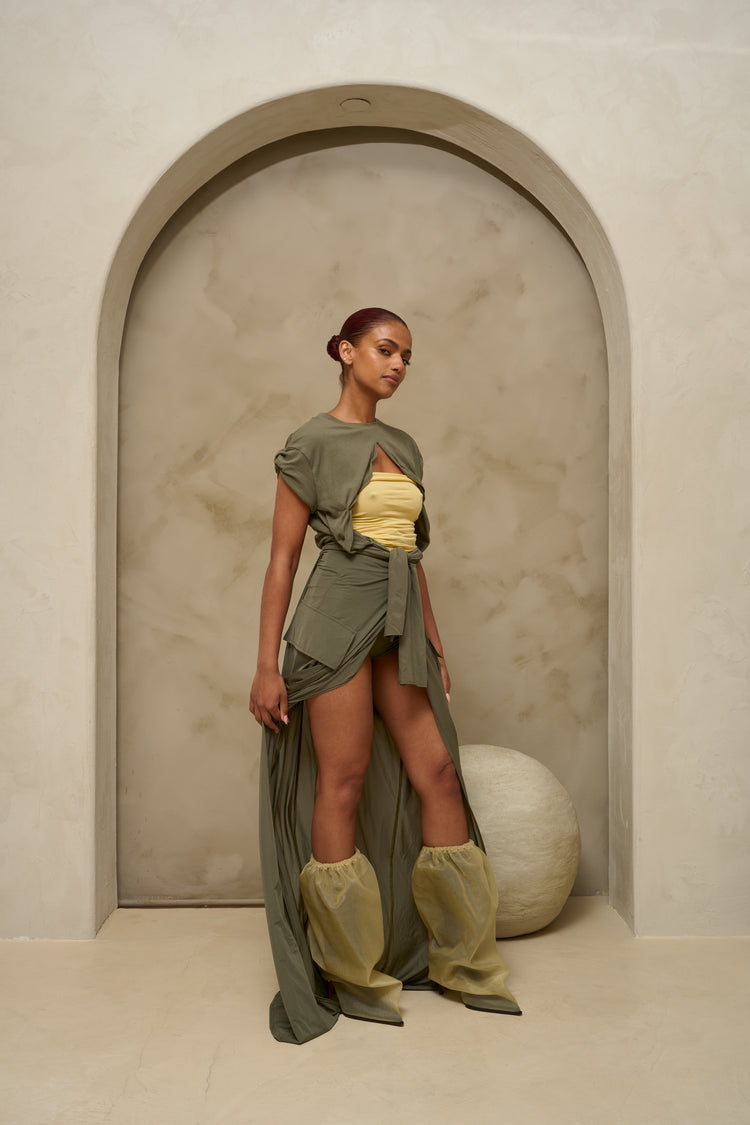 FEATHERLIGHT WRAP SKIRT // JUNGLE