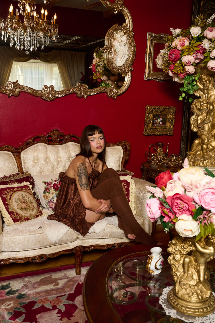 BABYDOLL HALTER MINI // MILK CHOCOLATE FOX