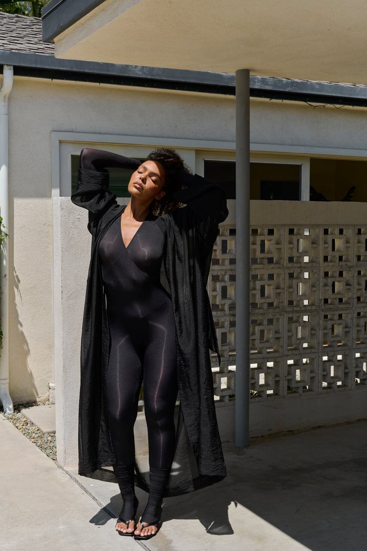 WRAP SNATCH CATSUIT // VERY BLACK