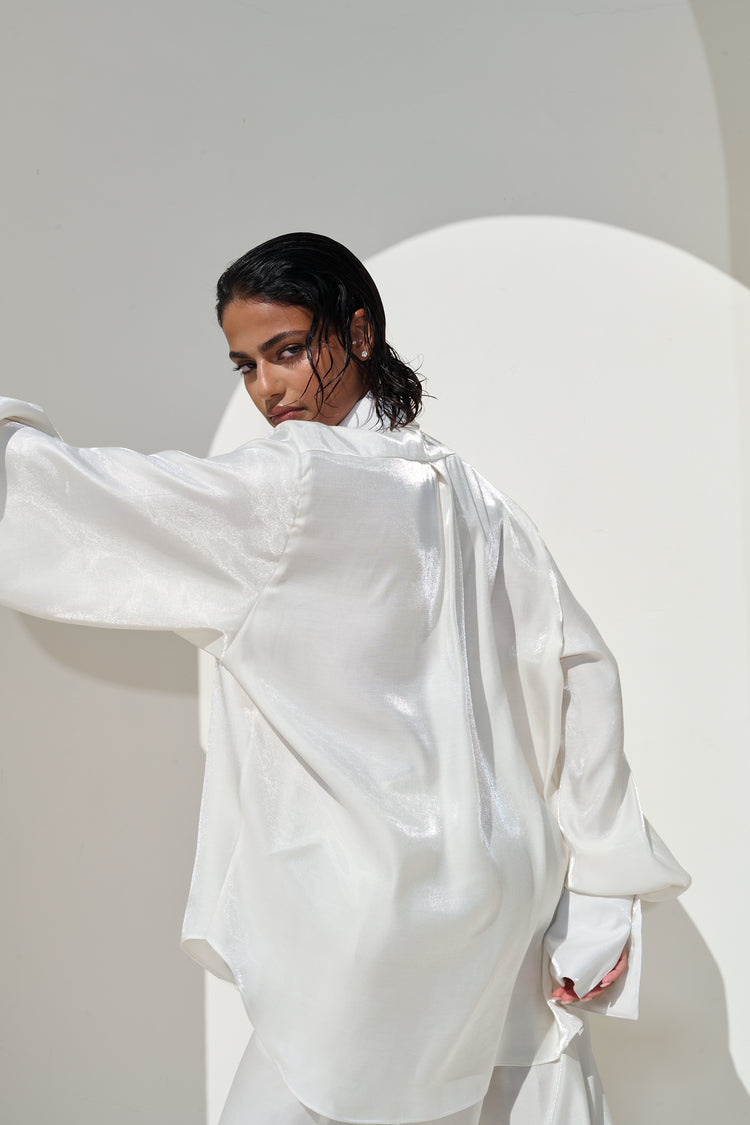 WIDE LEG TROUSER // MILKY PEARL