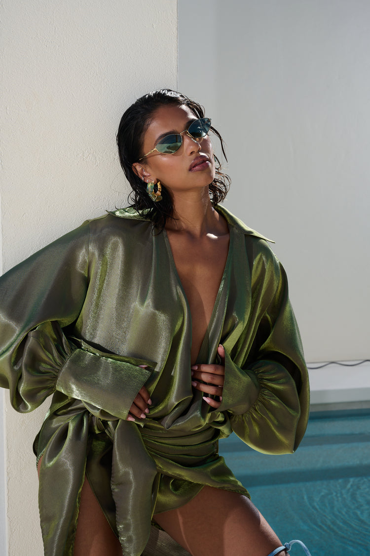 WIDE LEG TROUSER // JADE PLUME