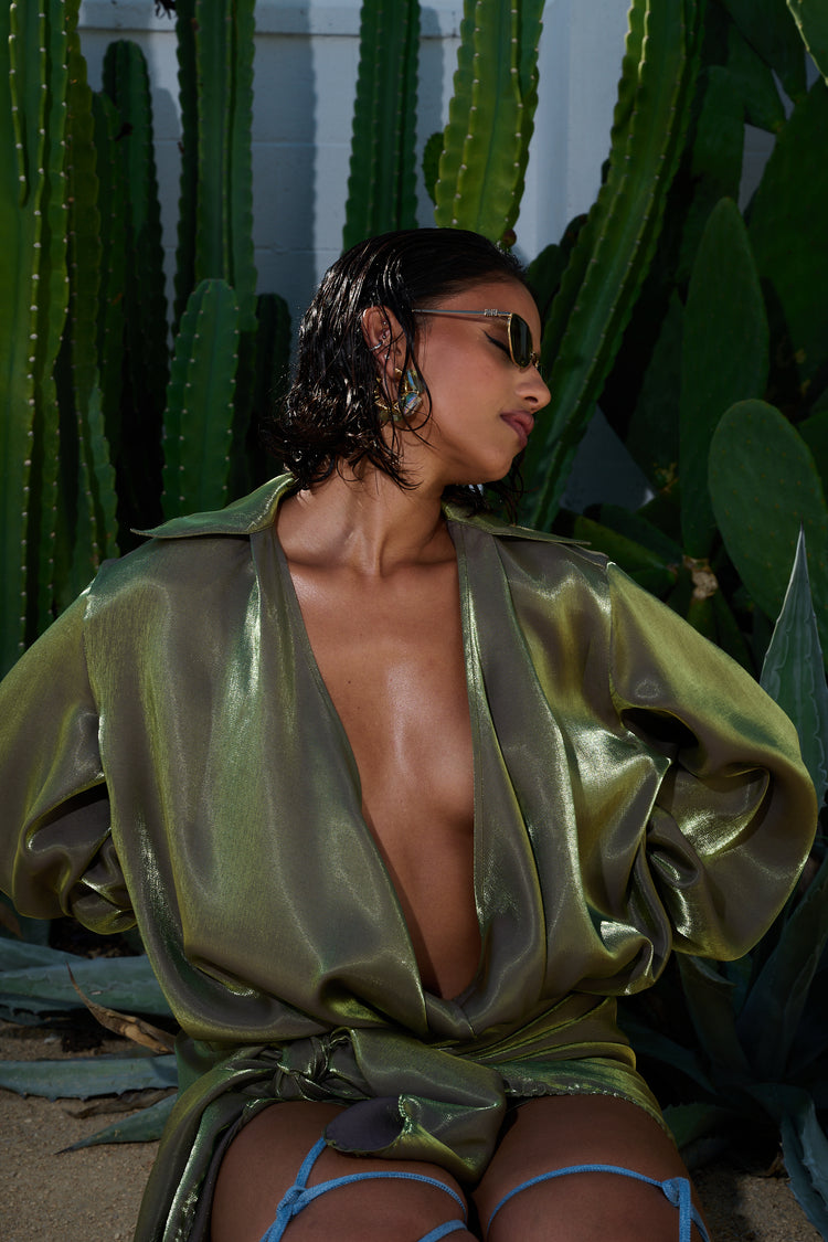 WIDE LEG TROUSER // JADE PLUME