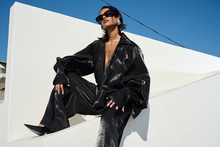 WIDE LEG TROUSER // OBSIDIAN