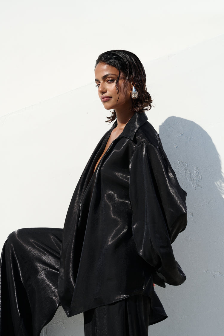 WIDE LEG TROUSER // OBSIDIAN