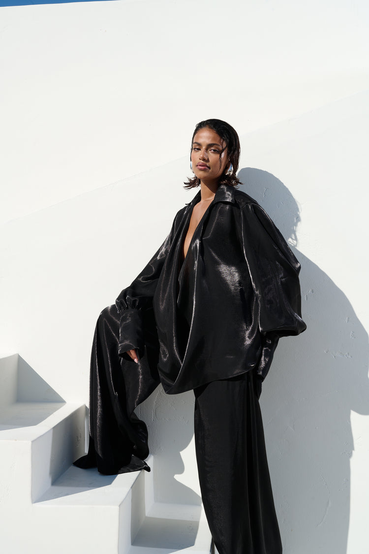 WIDE LEG TROUSER // OBSIDIAN