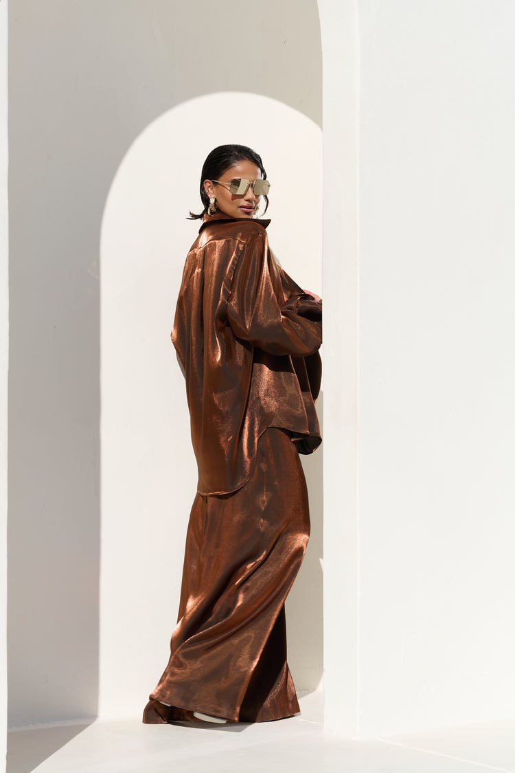 WIDE LEG TROUSER // COPPER FOX