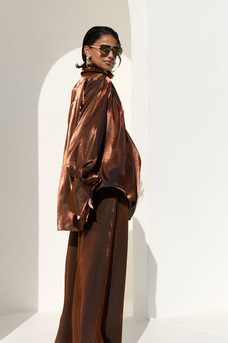 WIDE LEG TROUSER // COPPER FOX