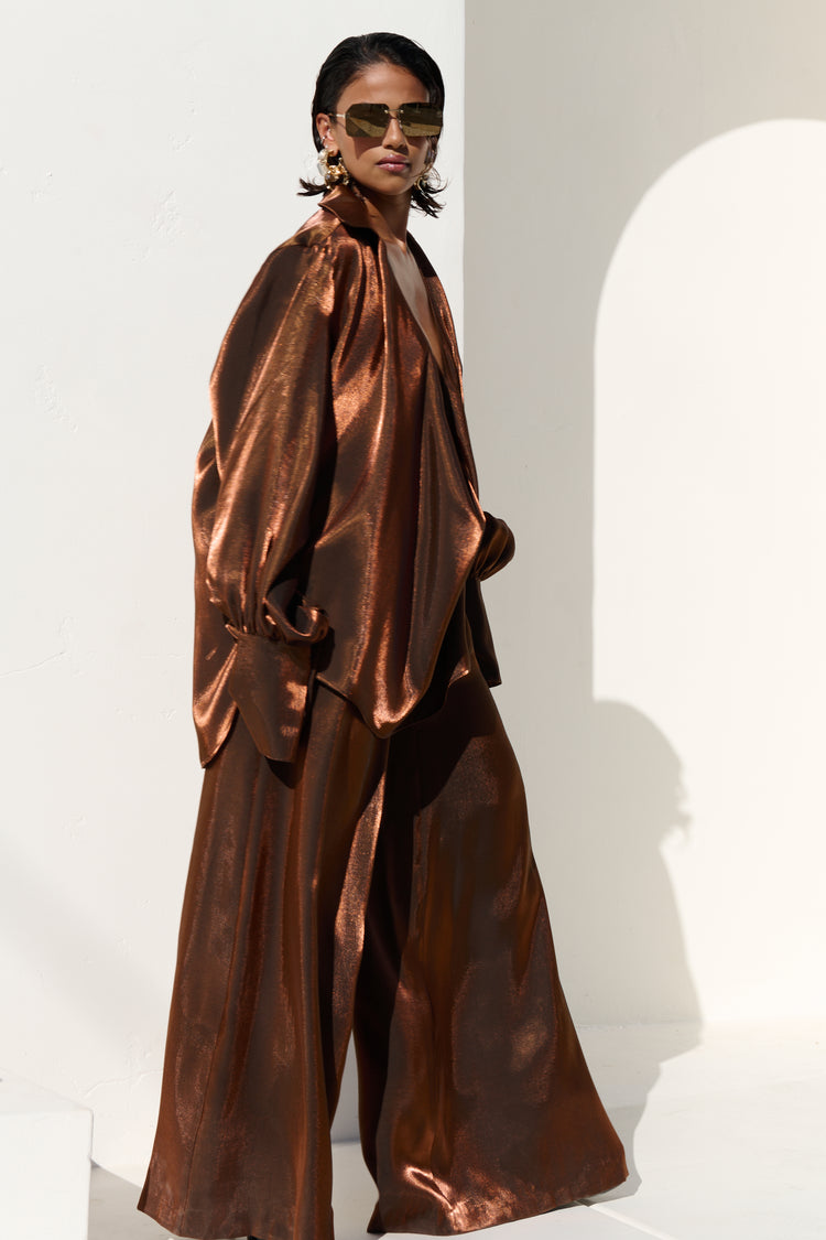 WIDE LEG TROUSER // COPPER FOX