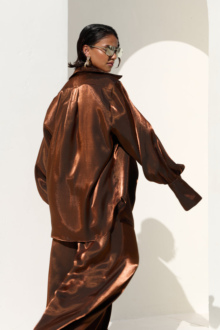 WIDE LEG TROUSER // COPPER FOX