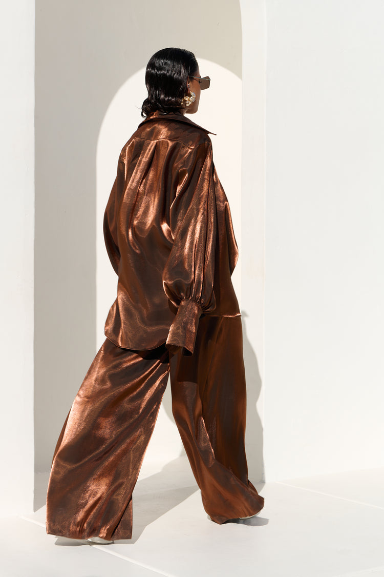 WIDE LEG TROUSER // COPPER FOX
