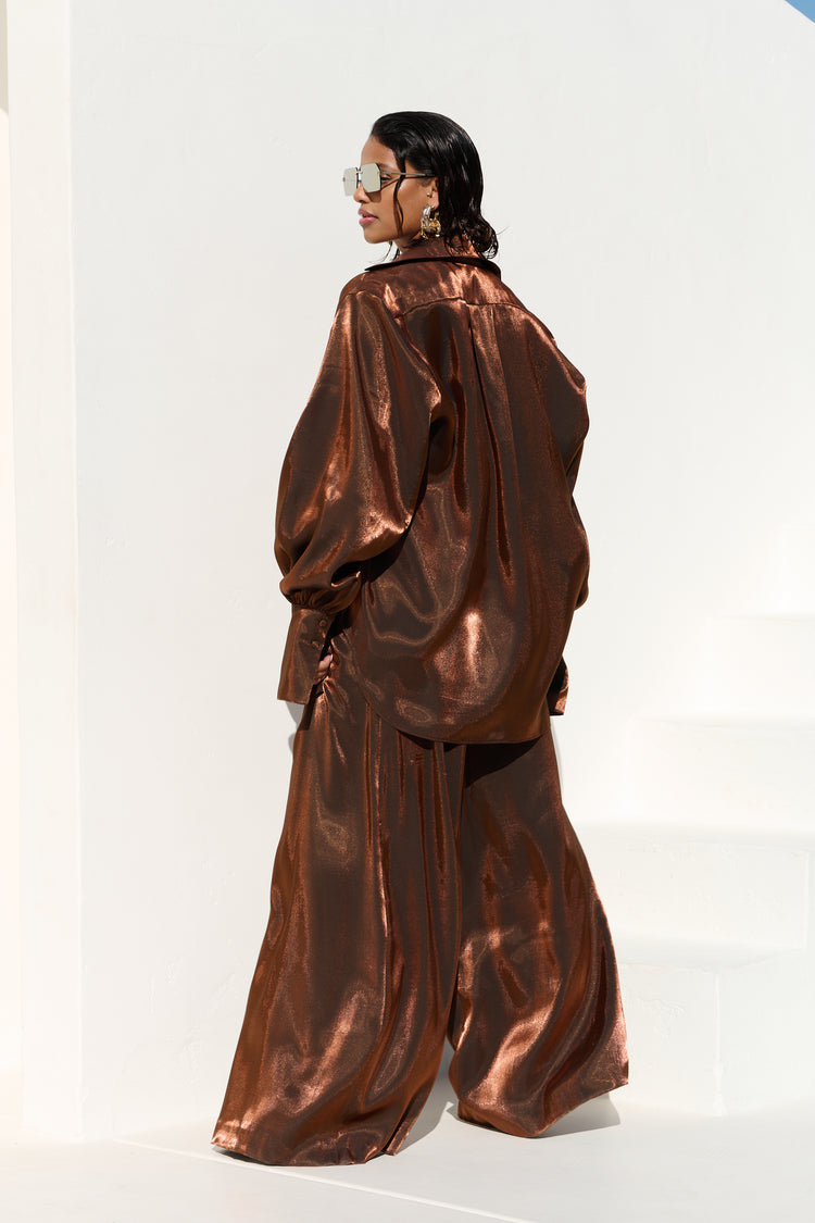 WIDE LEG TROUSER // COPPER FOX