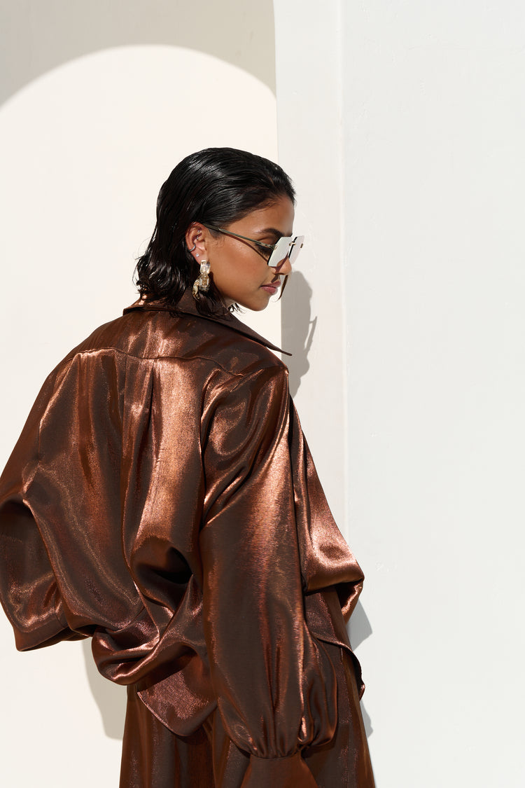 WIDE LEG TROUSER // COPPER FOX