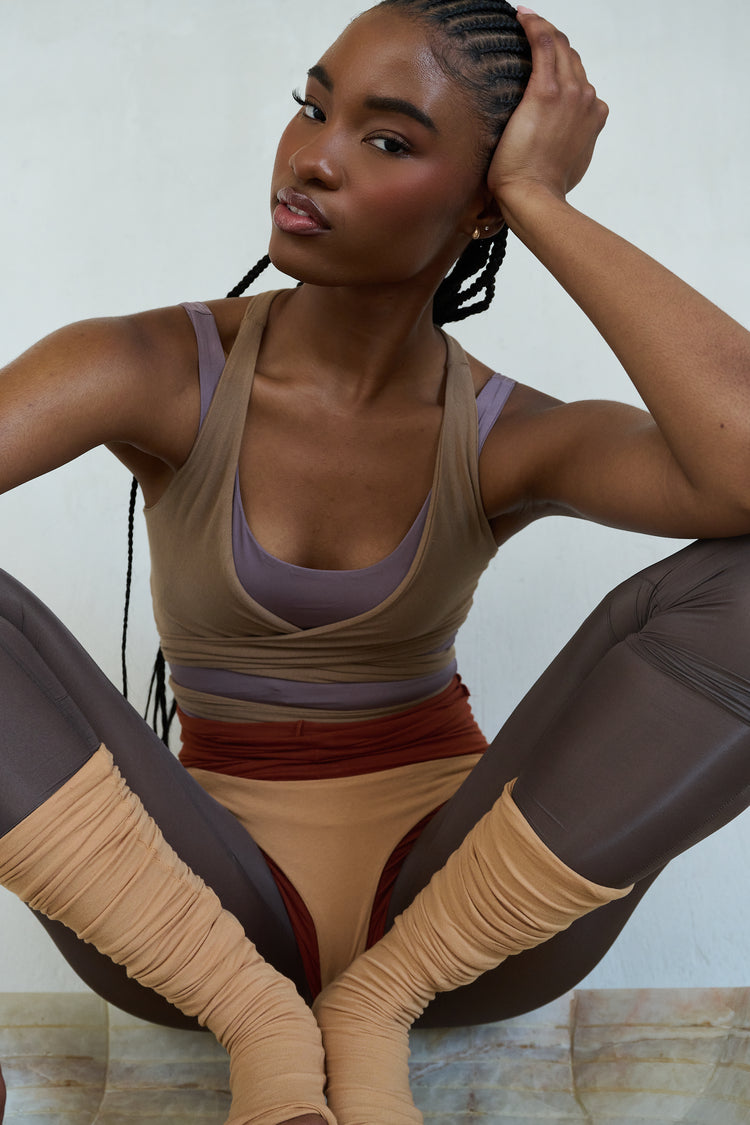 SHEER SHIMMER LEGGING // SMOKE