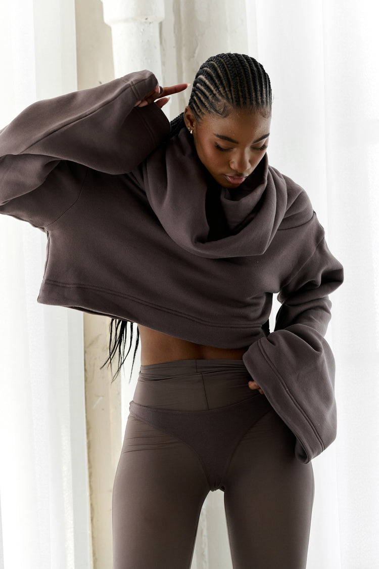 SHEER SHIMMER LEGGING // SMOKE