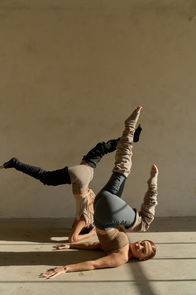 FOLDOVER JERSEY LEGGING // COOL STEEL