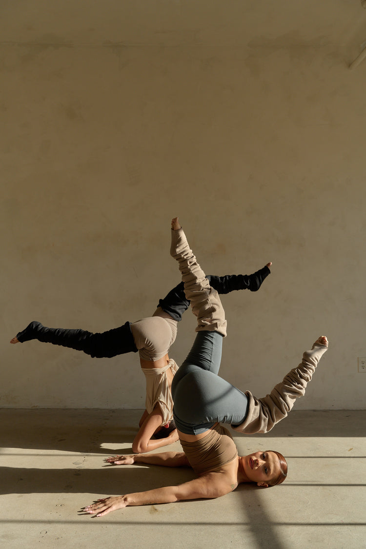 FOLDOVER JERSEY LEGGING // COOL STEEL
