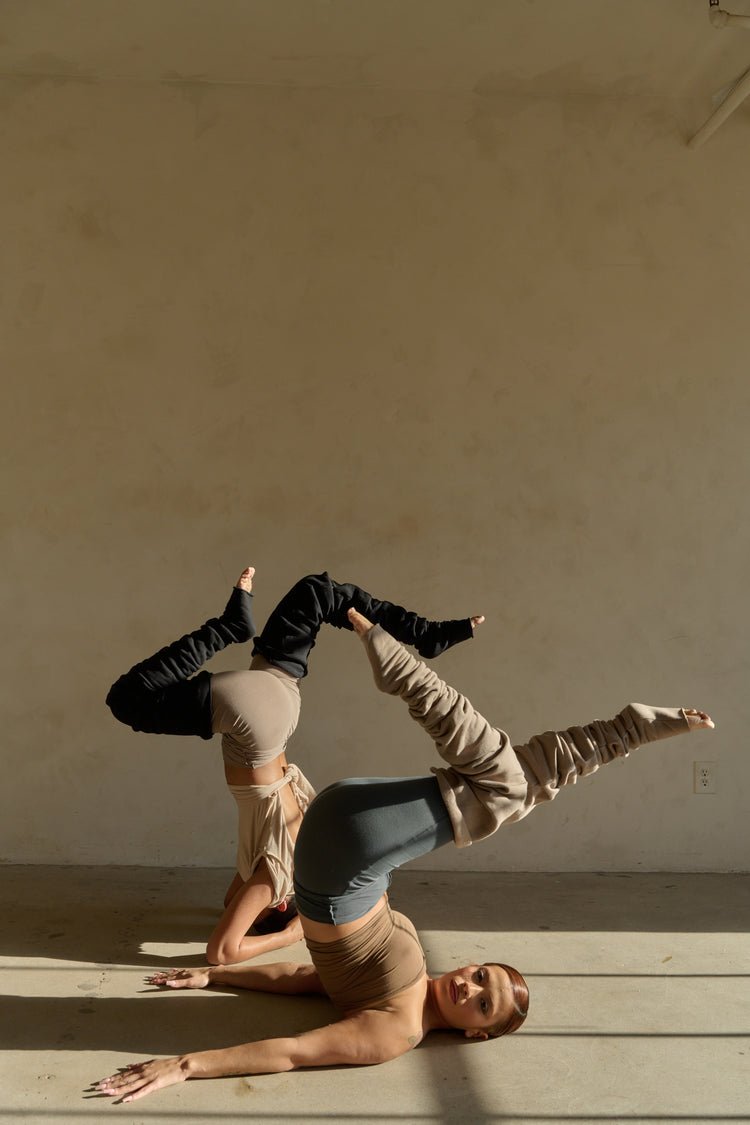 FOLDOVER JERSEY LEGGING // COOL STEEL