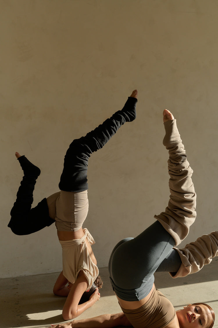 FOLDOVER JERSEY LEGGING // COOL STEEL