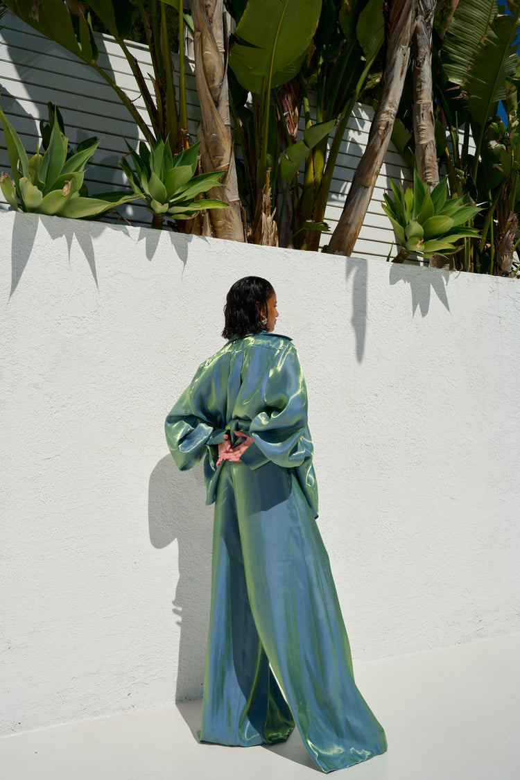 COLLARED PLUNGE BLOUSE // MERMAID