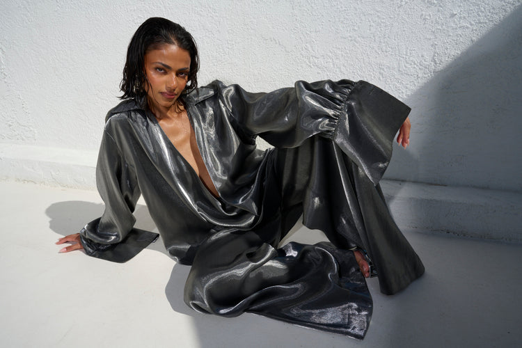 WIDE LEG TROUSER // CHROME