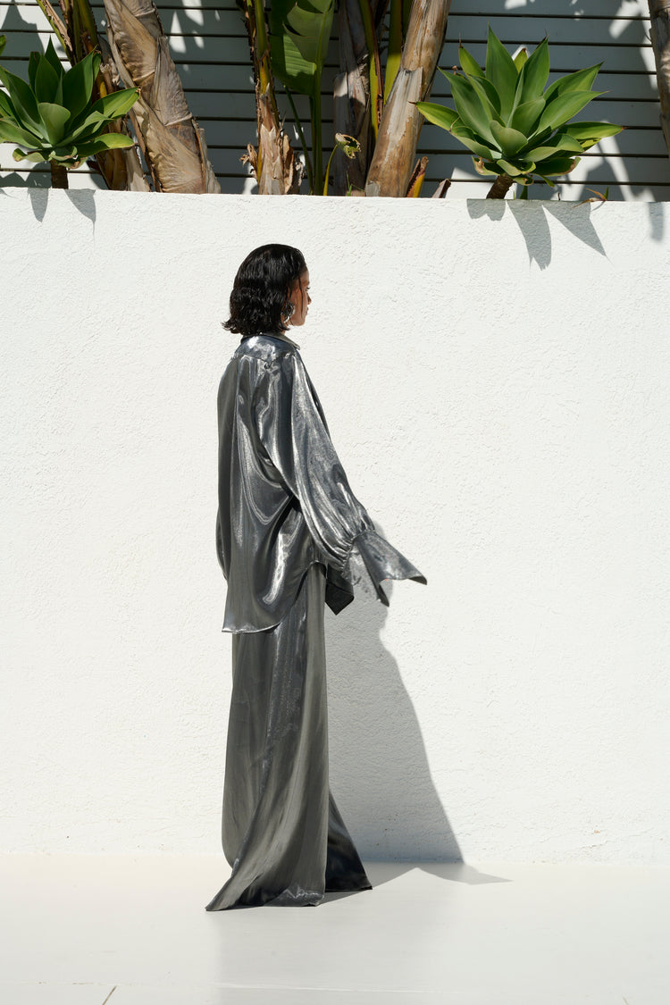 WIDE LEG TROUSER // CHROME