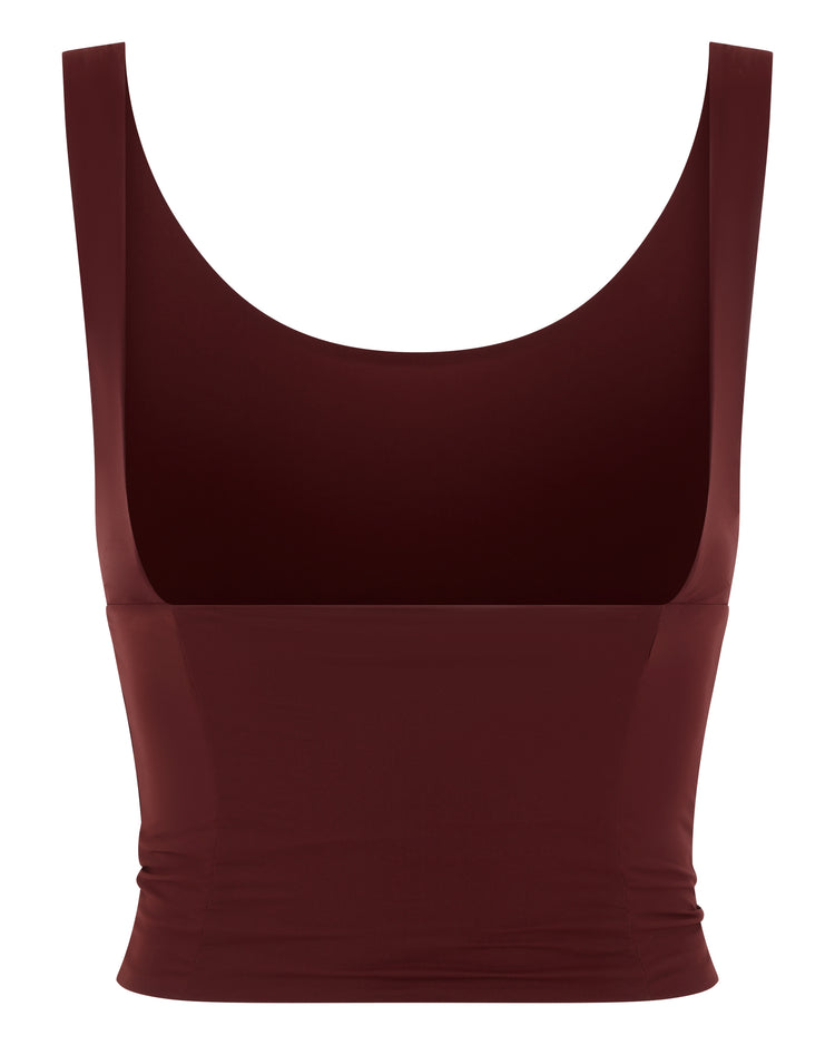 OPEN BUST CORSET SEAM TANK // CHERRY WINE