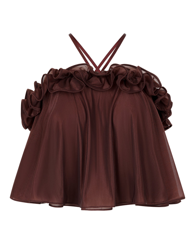 BABYDOLL HALTER TOP // CHERRY WINE