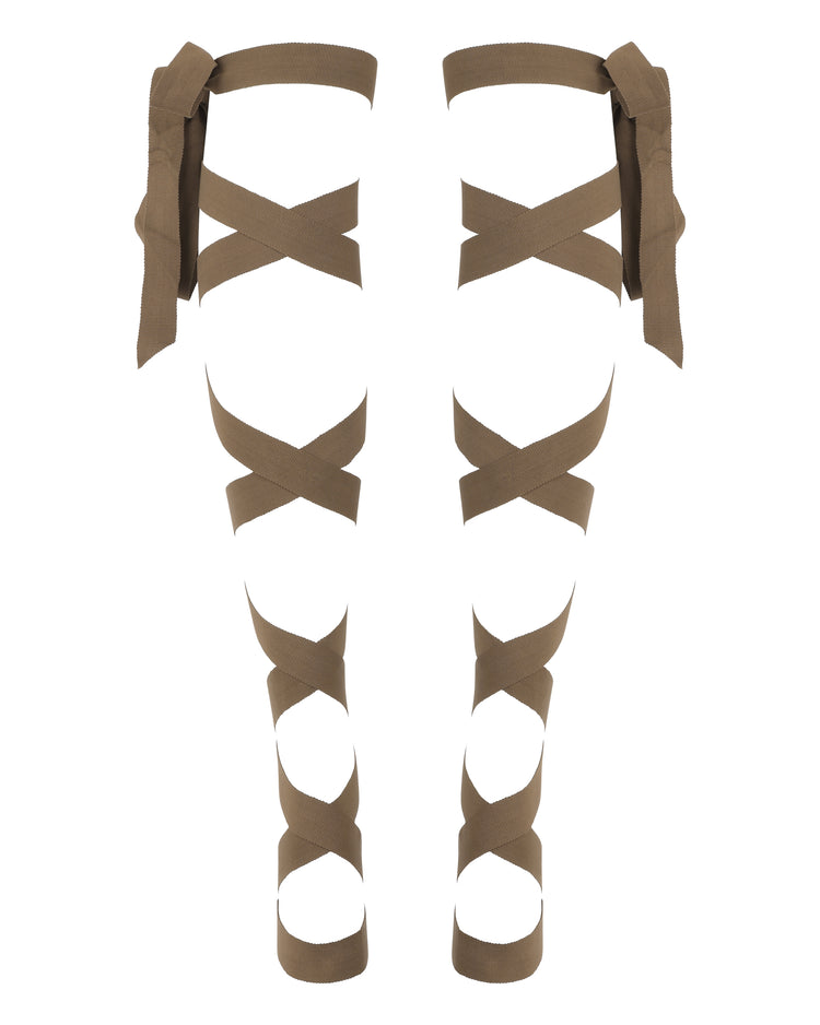 GROSGRAIN LACE UP RIBBON // COCOA FAWN