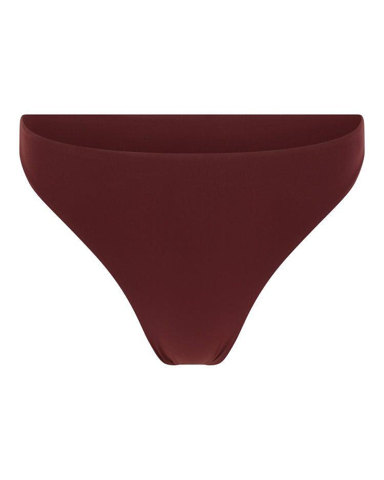 HIGH CUT HOSIERY THONG // CHERRY WINE