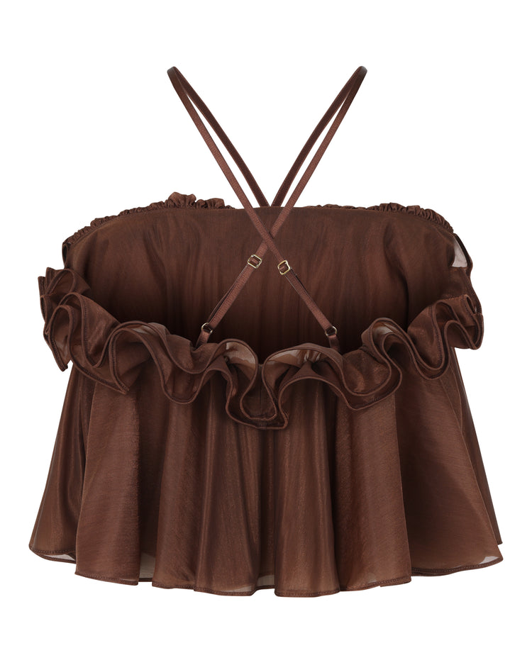 BABYDOLL HALTER TOP // MILK CHOCOLATE FOX