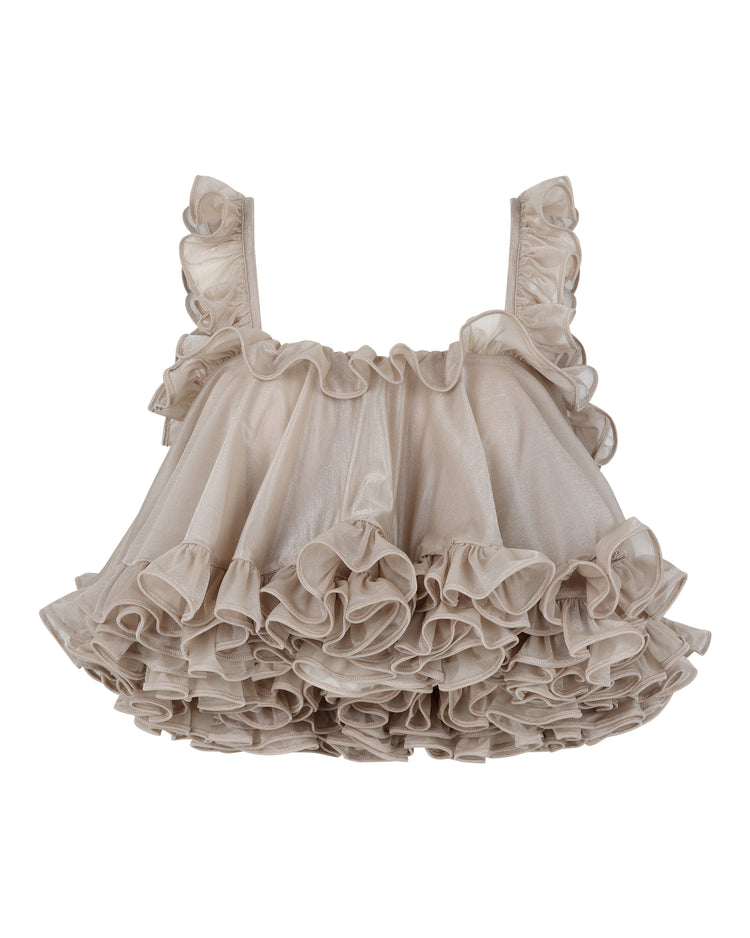 TIERED RUFFLE CAMISOLE // FLUFFY MUSHROOM