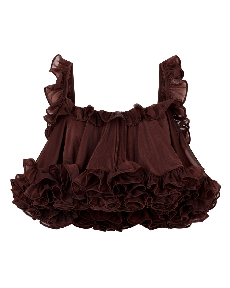 TIERED RUFFLE CAMISOLE // CHERRY WINE