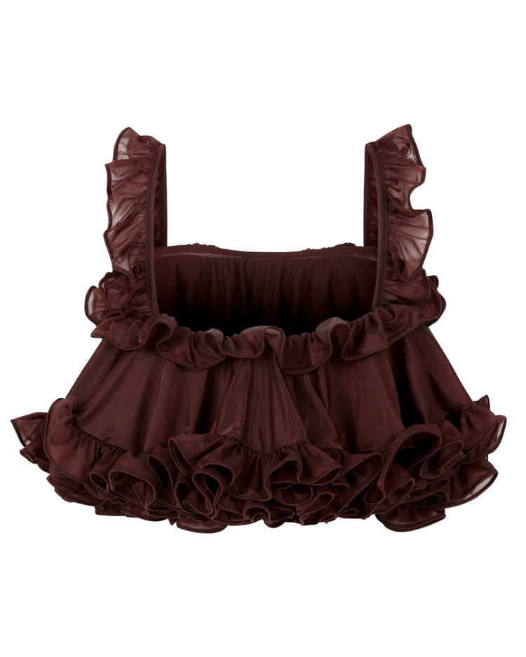 TIERED RUFFLE CAMISOLE // CHERRY WINE