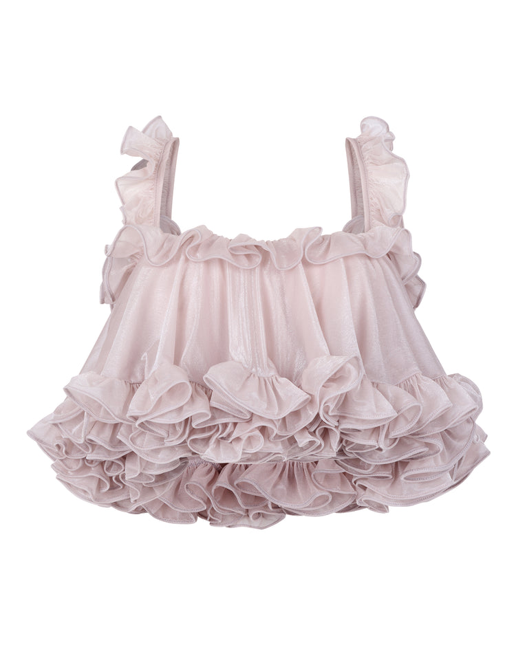 TIERED RUFFLE CAMISOLE // PINK WHISPER