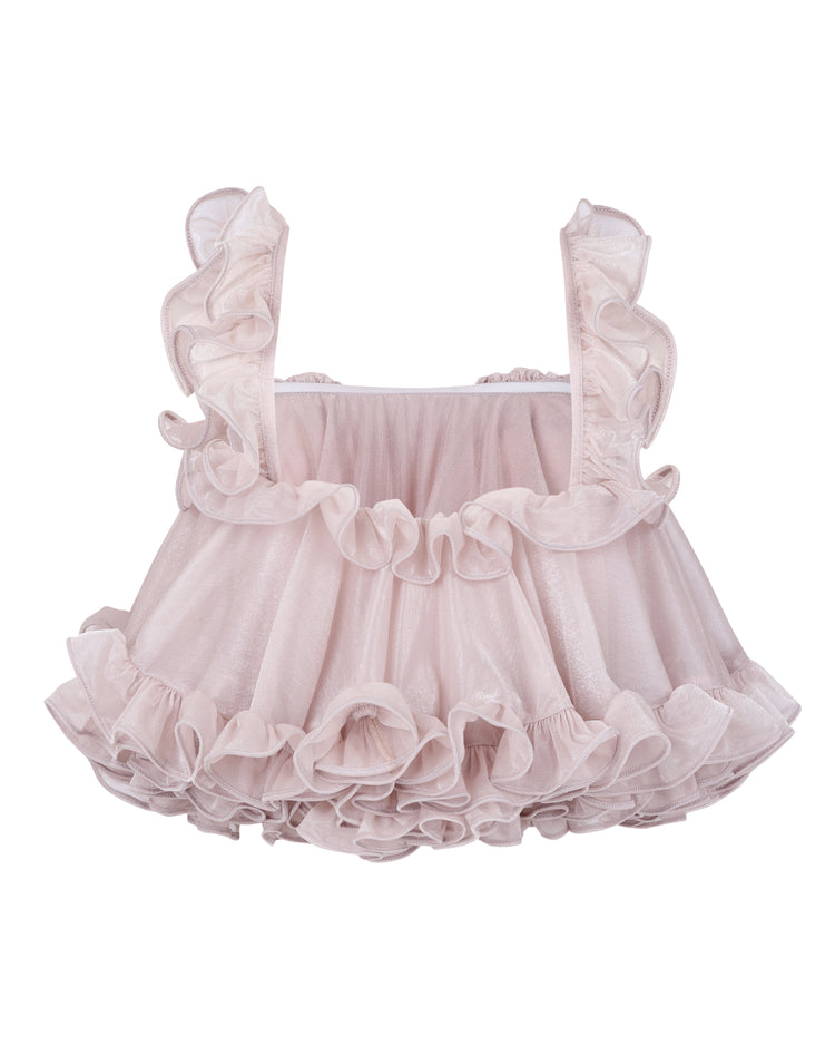 TIERED RUFFLE CAMISOLE // PINK WHISPER
