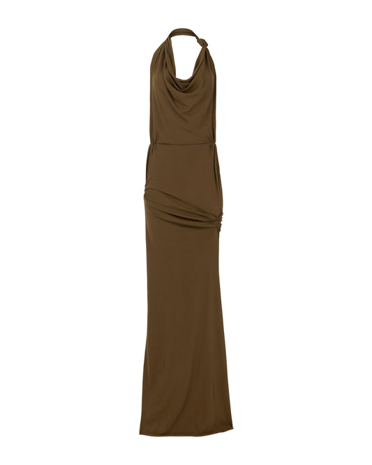 KNOT HALTER DRESS // SABLE