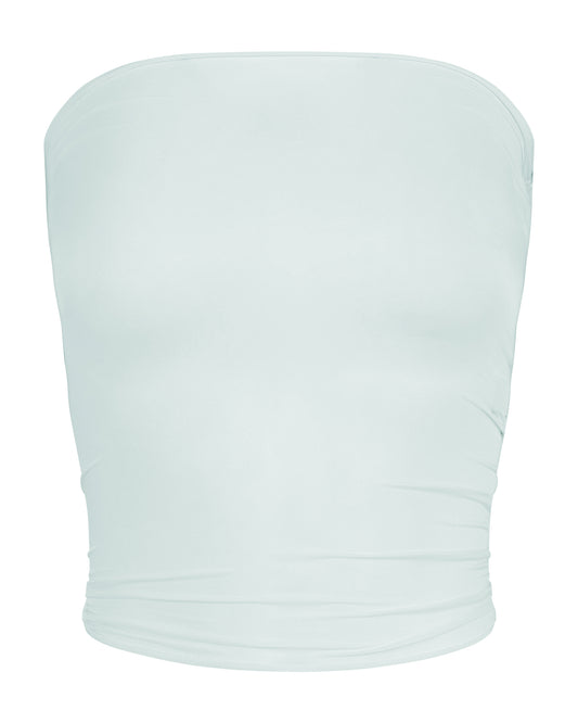 SHEER SHIMMER TUBE TOP // ICE CUBE