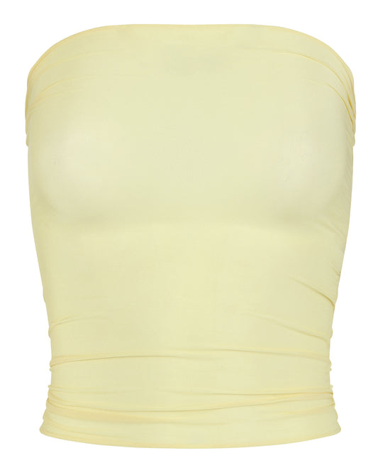 SHEER SHIMMER TUBE TOP // BUTTER