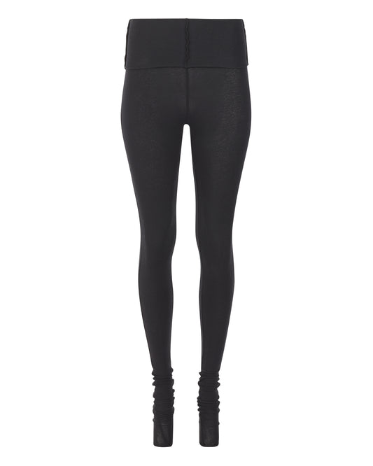 FOLDOVER JERSEY LEGGING // RICH BLACK