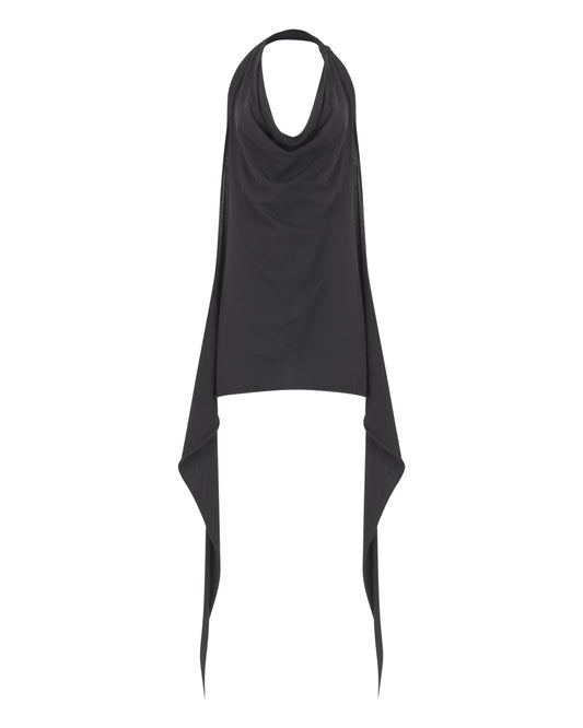 DRAPED KNOT HALTER // RICH BLACK