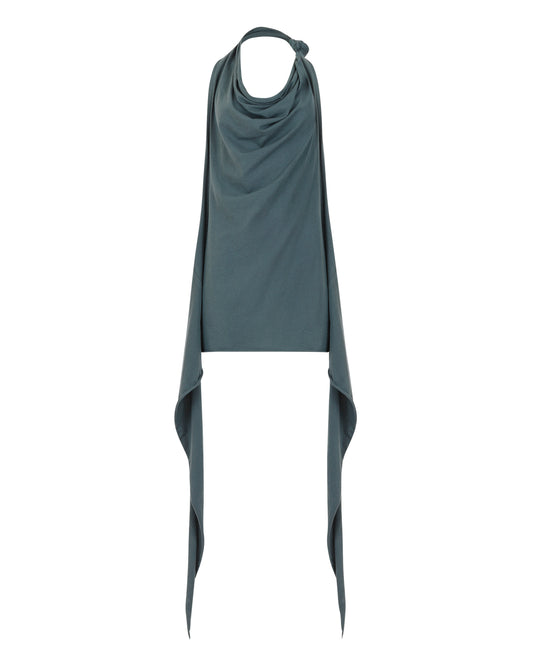 DRAPED KNOT HALTER // COOL STEEL