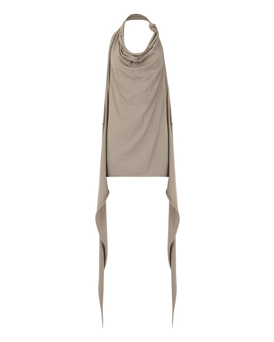 DRAPED KNOT HALTER // MINKY SMOKE