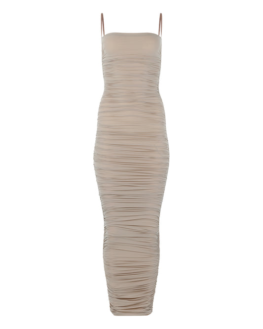 HOSIERY GATHER DRESS // FLUFFY MUSHROOM