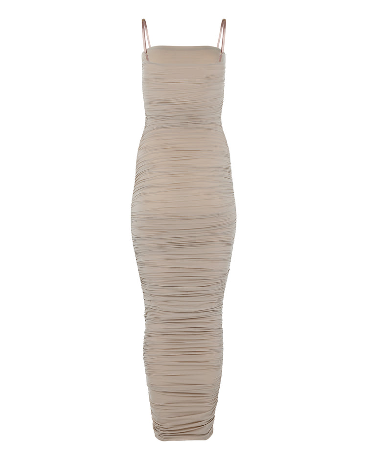 HOSIERY GATHER DRESS // FLUFFY MUSHROOM